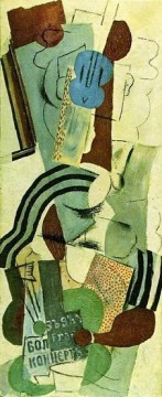 Pablo Picasso Werke - Frau a la guitare 1911 kubist Pablo Picasso